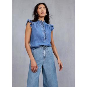 Mint Velvet Mid Indigo Tie Waist Wide Jeans